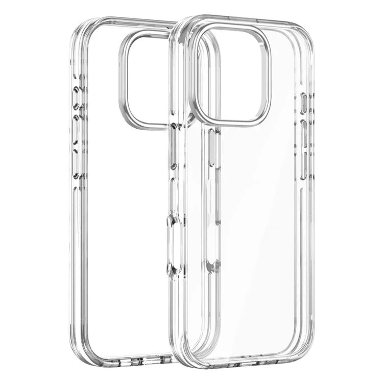 For iPhone 16 Pro Max Case Airbag Design PC+TPU Clear Protective Phone Cover