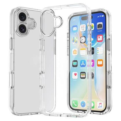 For iPhone 16 Case Airbag Design PC+TPU Clear Protective Phone Cover
