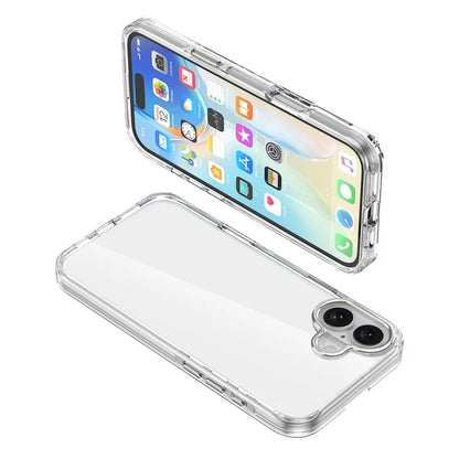 For iPhone 16 Case Airbag Design PC+TPU Clear Protective Phone Cover