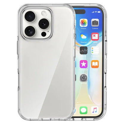 For iPhone 16 Pro Case Airbag Design PC+TPU Clear Protective Phone Cover