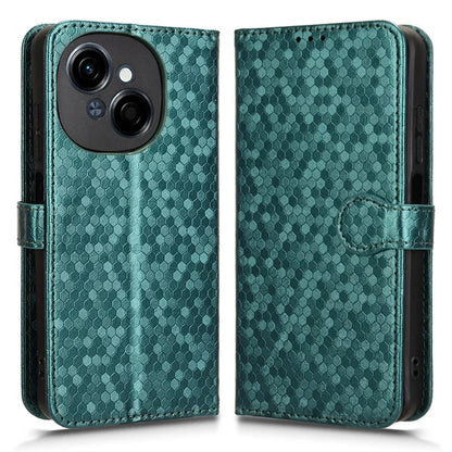 For Tecno Spark Go 2025 / Tecno Pop 9(Tecno Spark Go1) Wallet Case Dot Pattern Imprint PU Leather Phone Cover
