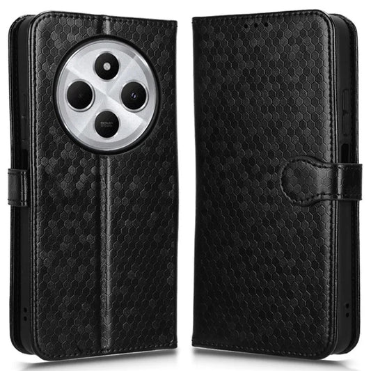 For Xiaomi Redmi 14C 4G Wallet Case Dot Pattern Imprint PU Leather Phone Cover