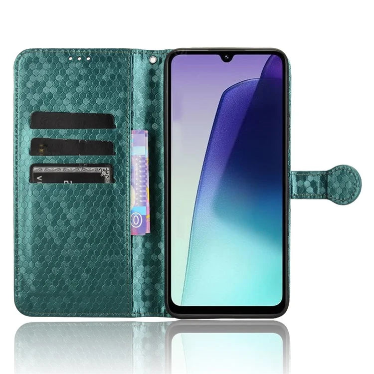 For Xiaomi Redmi 14C 4G Wallet Case Dot Pattern Imprint PU Leather Phone Cover
