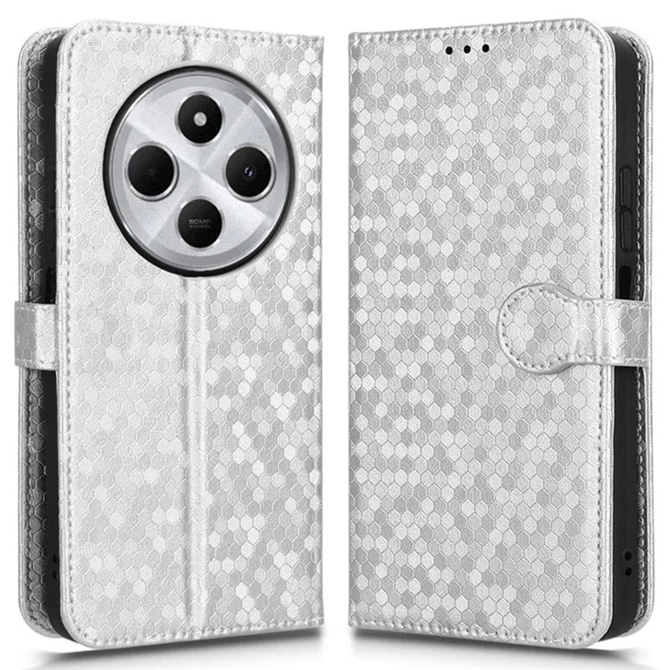 For Xiaomi Redmi 14C 4G Wallet Case Dot Pattern Imprint PU Leather Phone Cover