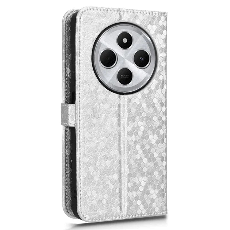 For Xiaomi Redmi 14C 4G Wallet Case Dot Pattern Imprint PU Leather Phone Cover