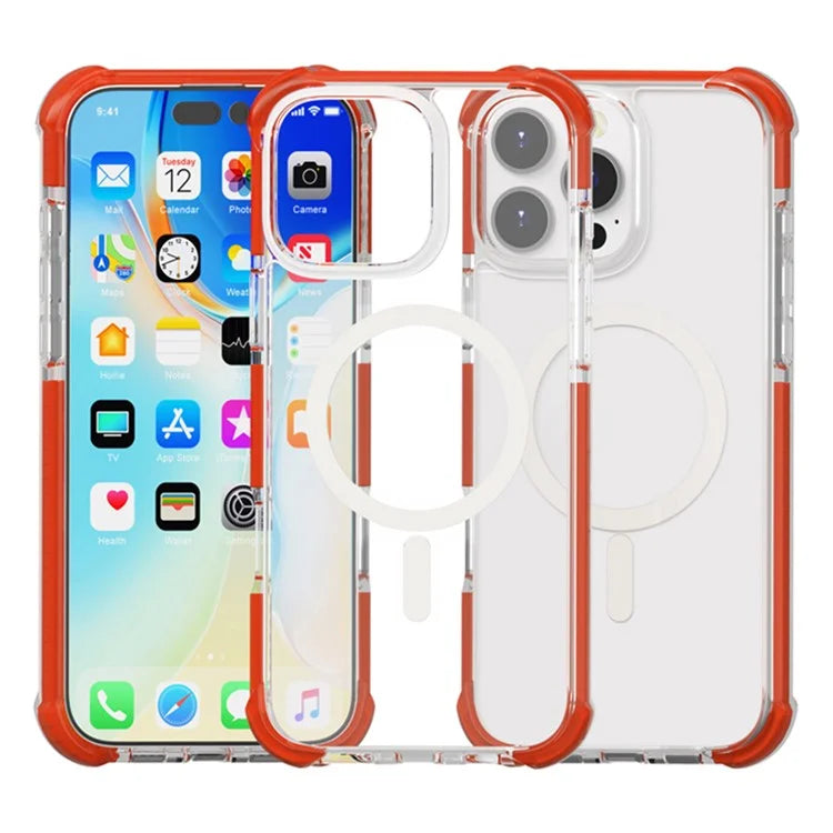 For iPhone 16 Pro Max Case Compatible with MagSafe Reinforced Corners TPU+Acrylic+TPE Phone Cover