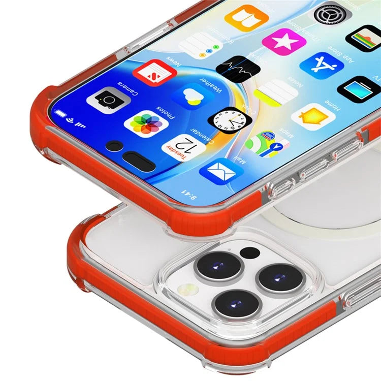 For iPhone 16 Pro Max Case Compatible with MagSafe Reinforced Corners TPU+Acrylic+TPE Phone Cover