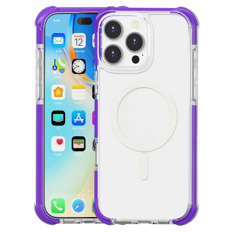 For iPhone 16 Pro Max Case Compatible with MagSafe Reinforced Corners TPU+Acrylic+TPE Phone Cover