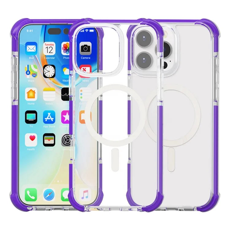 For iPhone 16 Pro Max Case Compatible with MagSafe Reinforced Corners TPU+Acrylic+TPE Phone Cover