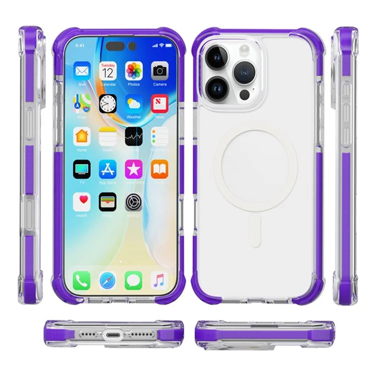 For iPhone 16 Pro Max Case Compatible with MagSafe Reinforced Corners TPU+Acrylic+TPE Phone Cover