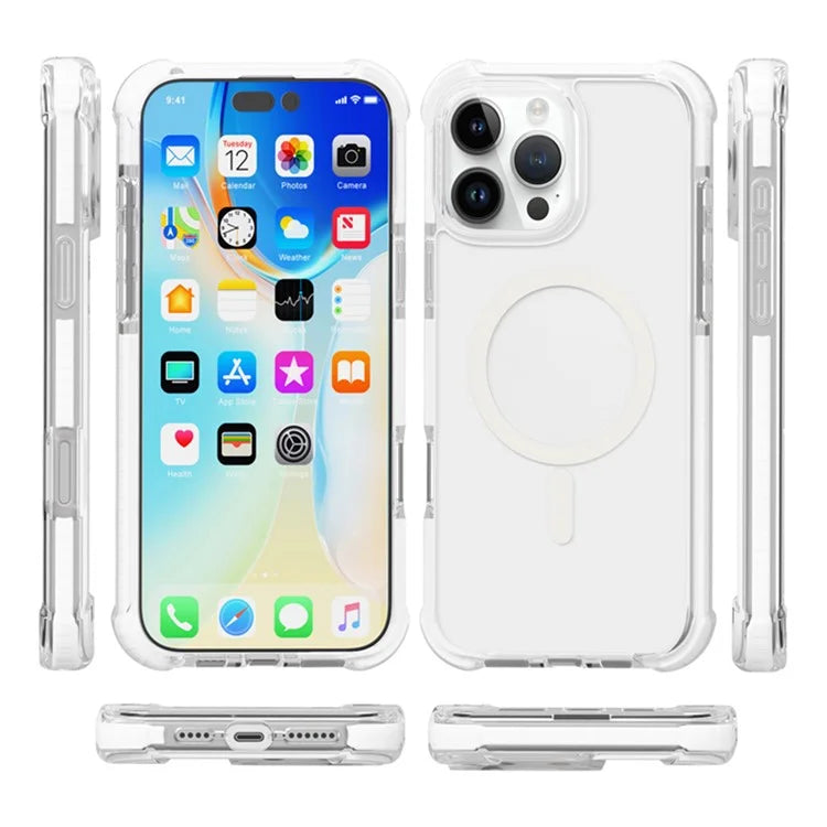 For iPhone 16 Pro Max Case Compatible with MagSafe Reinforced Corners TPU+Acrylic+TPE Phone Cover
