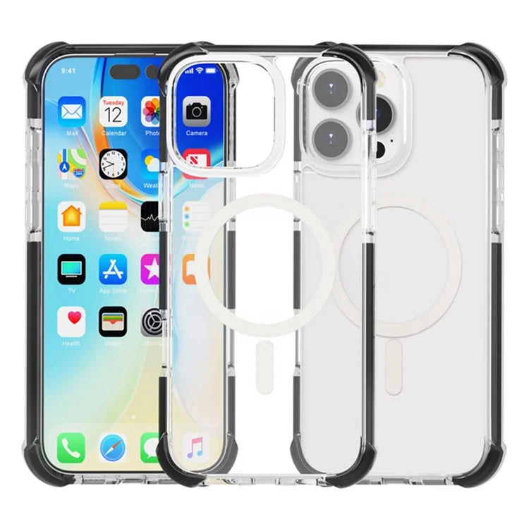 For iPhone 16 Pro Max Case Compatible with MagSafe Reinforced Corners TPU+Acrylic+TPE Phone Cover