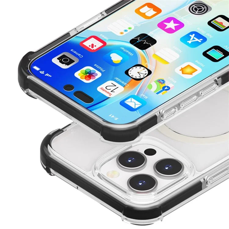 For iPhone 16 Pro Max Case Compatible with MagSafe Reinforced Corners TPU+Acrylic+TPE Phone Cover