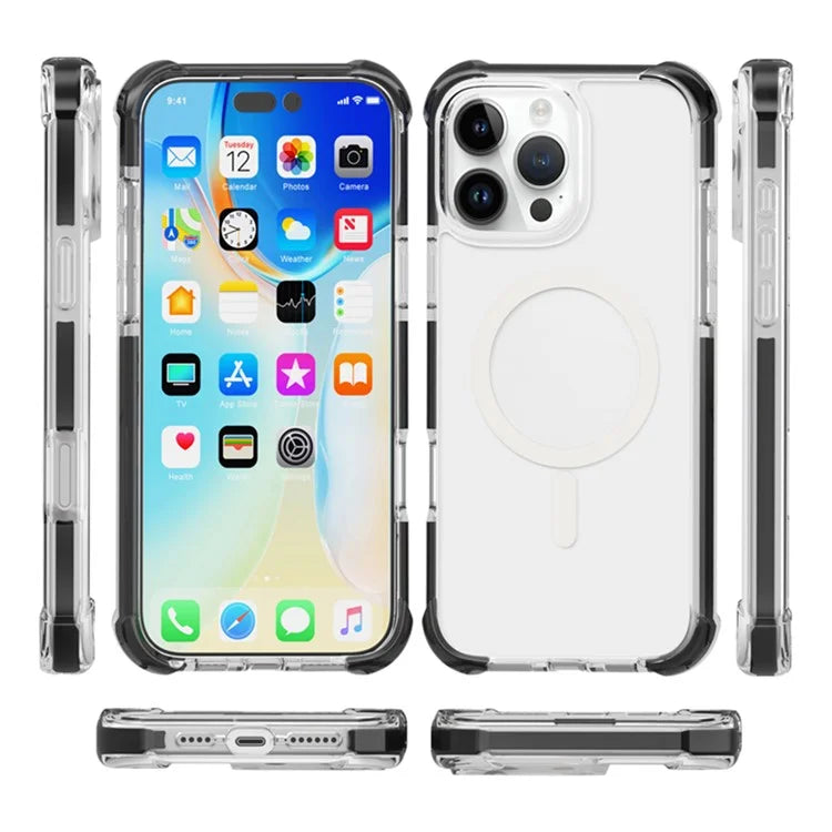 For iPhone 16 Pro Max Case Compatible with MagSafe Reinforced Corners TPU+Acrylic+TPE Phone Cover