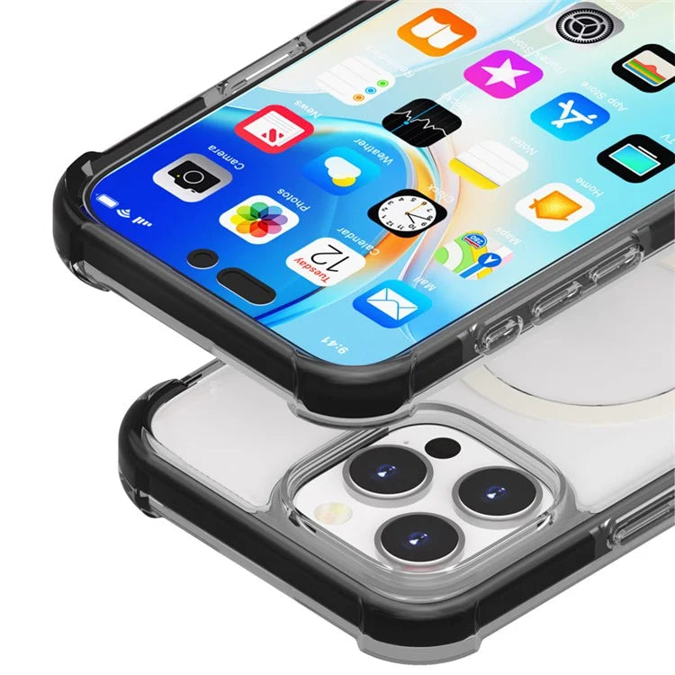 For iPhone 16 Pro Max Case Compatible with MagSafe Reinforced Corners TPU+Acrylic+TPE Phone Cover