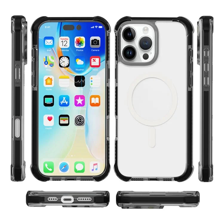 For iPhone 16 Pro Max Case Compatible with MagSafe Reinforced Corners TPU+Acrylic+TPE Phone Cover