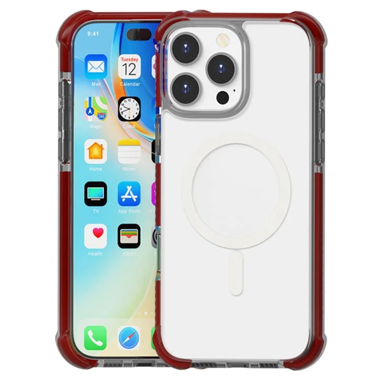 For iPhone 16 Pro Max Case Compatible with MagSafe Reinforced Corners TPU+Acrylic+TPE Phone Cover