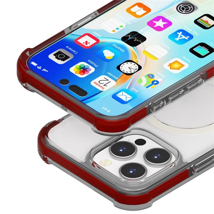 For iPhone 16 Pro Max Case Compatible with MagSafe Reinforced Corners TPU+Acrylic+TPE Phone Cover