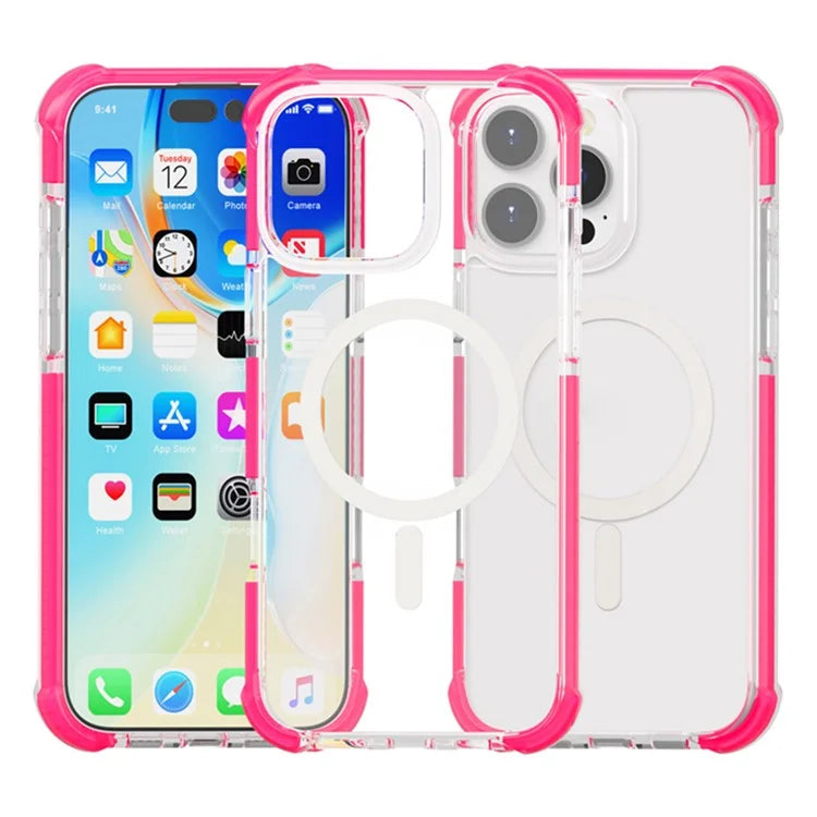 For iPhone 16 Pro Max Case Compatible with MagSafe Reinforced Corners TPU+Acrylic+TPE Phone Cover