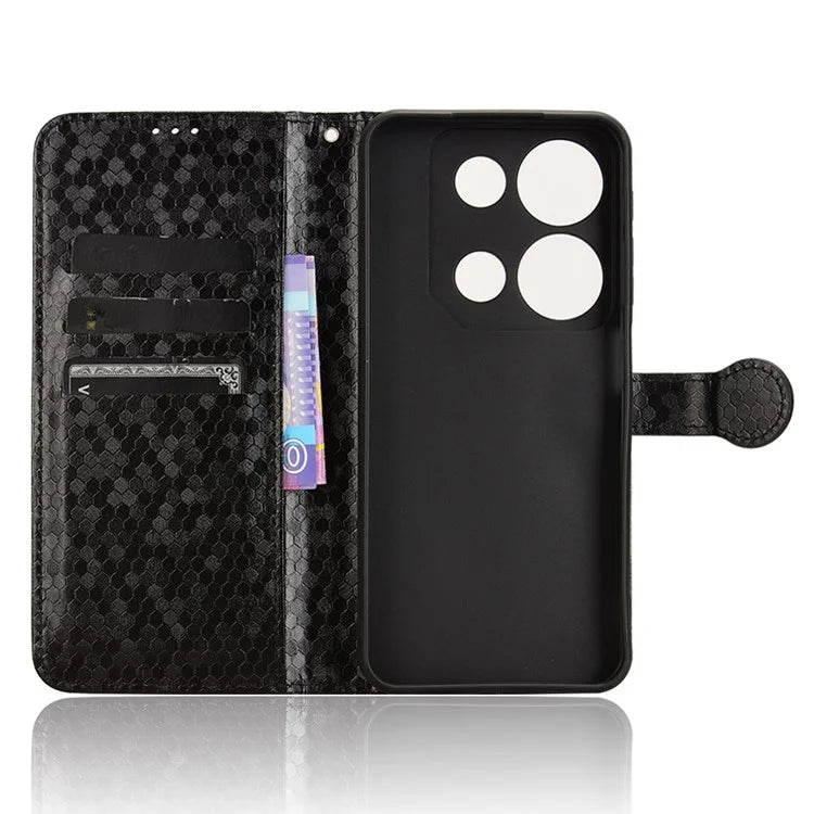 For itel P65 4G P671L Wallet Case Dot Pattern Imprint PU Leather Phone Cover