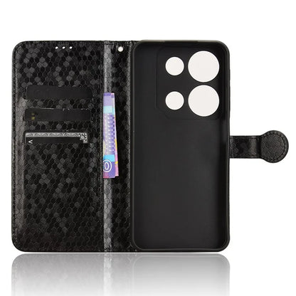 For itel P65 4G P671L Wallet Case Dot Pattern Imprint PU Leather Phone Cover
