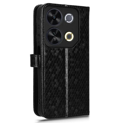 For itel P65 4G P671L Wallet Case Dot Pattern Imprint PU Leather Phone Cover