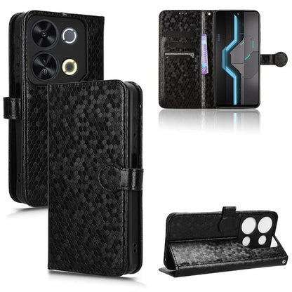 For itel P65 4G P671L Wallet Case Dot Pattern Imprint PU Leather Phone Cover