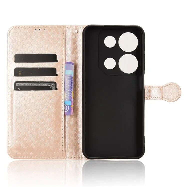 For itel P65 4G P671L Wallet Case Dot Pattern Imprint PU Leather Phone Cover