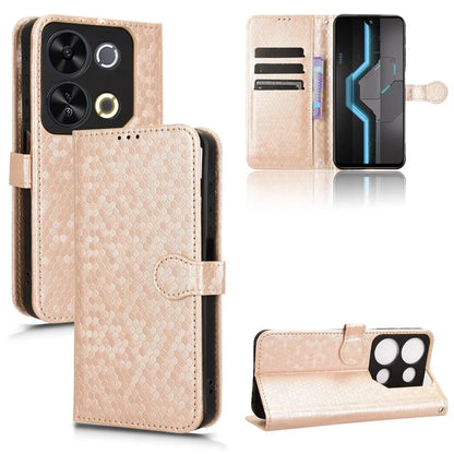 For itel P65 4G P671L Wallet Case Dot Pattern Imprint PU Leather Phone Cover
