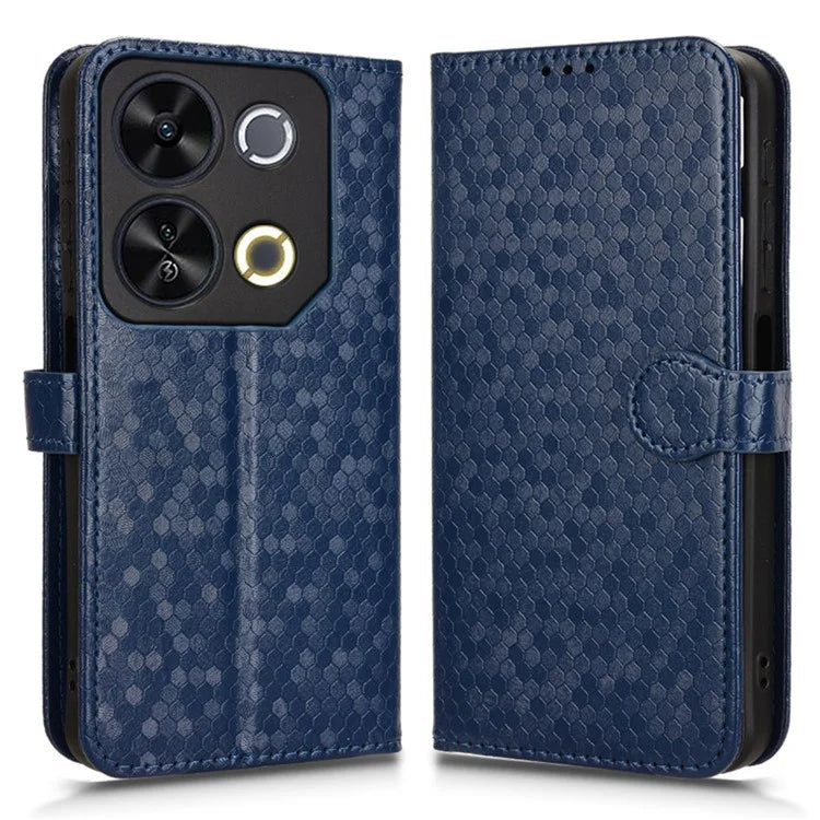 For itel P65 4G P671L Wallet Case Dot Pattern Imprint PU Leather Phone Cover