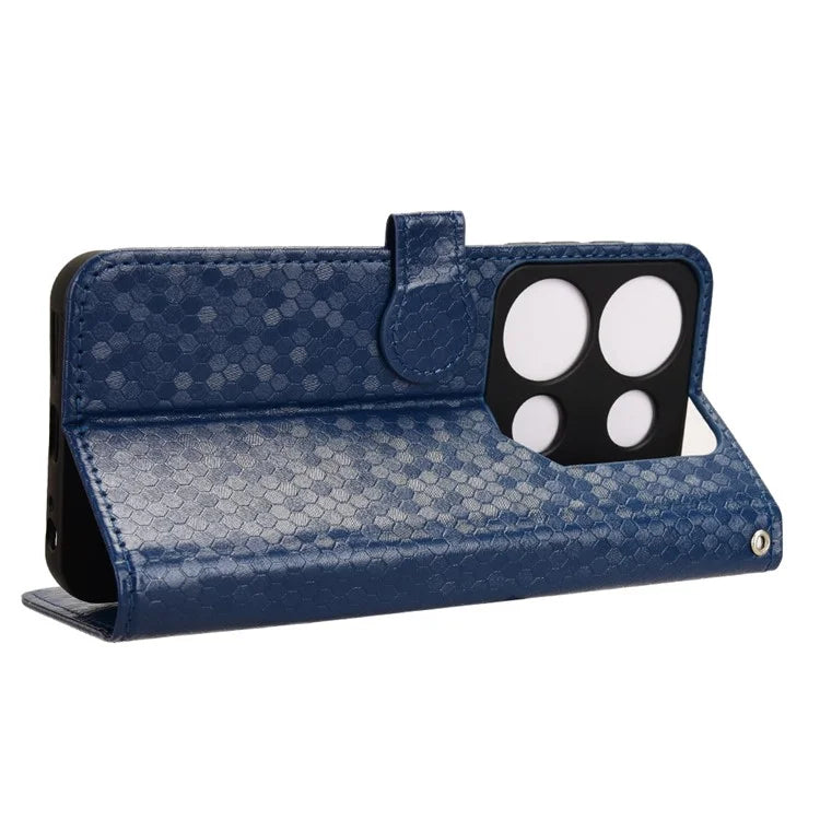 For itel P65 4G P671L Wallet Case Dot Pattern Imprint PU Leather Phone Cover
