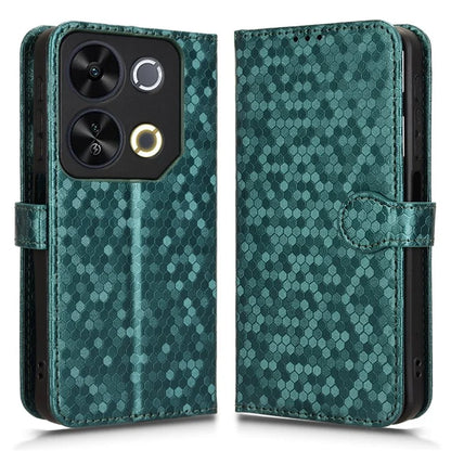 For itel P65 4G P671L Wallet Case Dot Pattern Imprint PU Leather Phone Cover