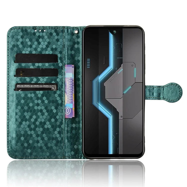 For itel P65 4G P671L Wallet Case Dot Pattern Imprint PU Leather Phone Cover