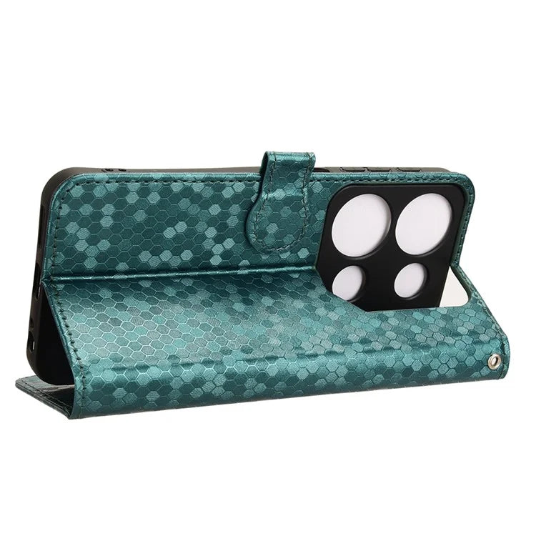 For itel P65 4G P671L Wallet Case Dot Pattern Imprint PU Leather Phone Cover