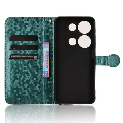 For itel P65 4G P671L Wallet Case Dot Pattern Imprint PU Leather Phone Cover