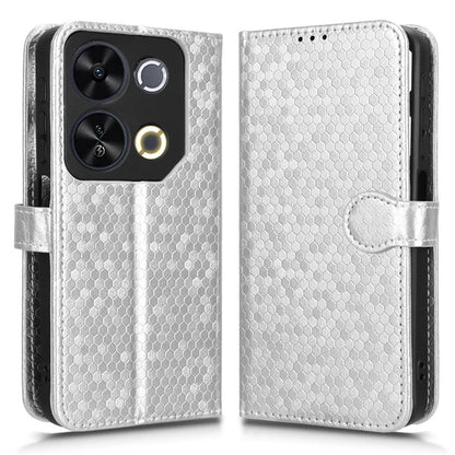 For itel P65 4G P671L Wallet Case Dot Pattern Imprint PU Leather Phone Cover
