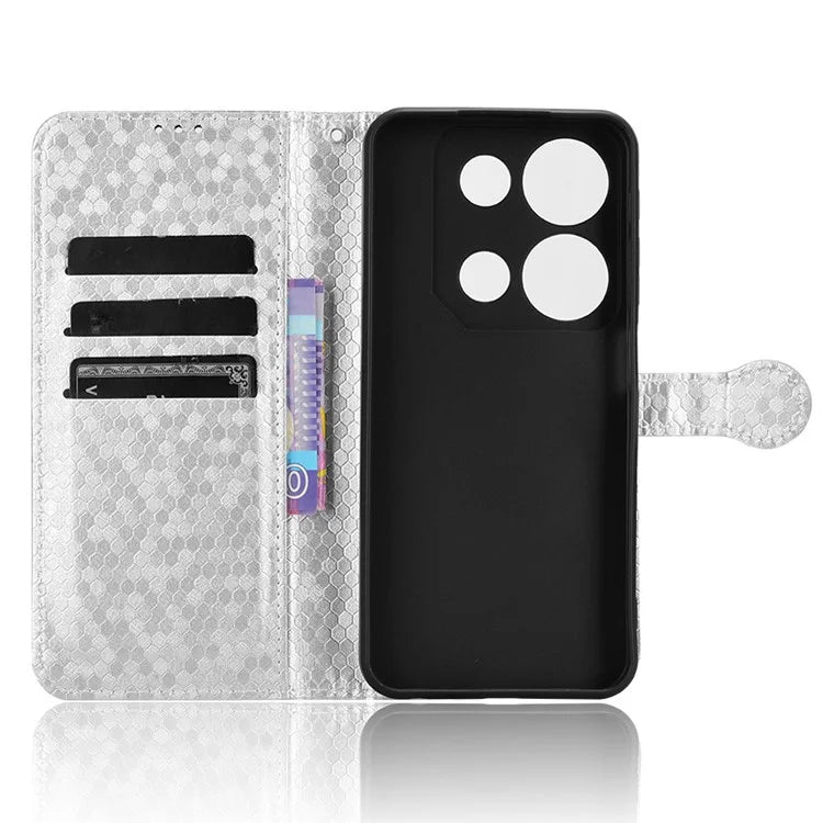 For itel P65 4G P671L Wallet Case Dot Pattern Imprint PU Leather Phone Cover