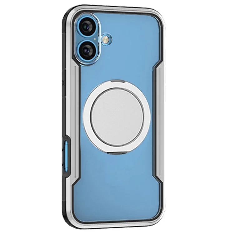 Thunder 1 Series For iPhone 16 Case Rotating Magnetic Kickstand PC+TPU Phone Cover
