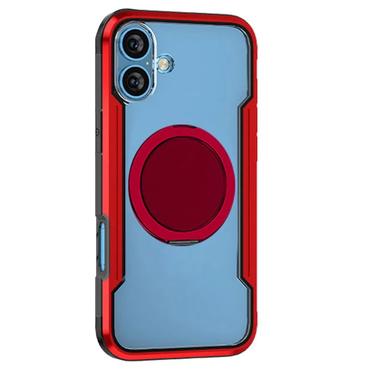 Thunder 1 Series For iPhone 16 Case Rotating Magnetic Kickstand PC+TPU Phone Cover