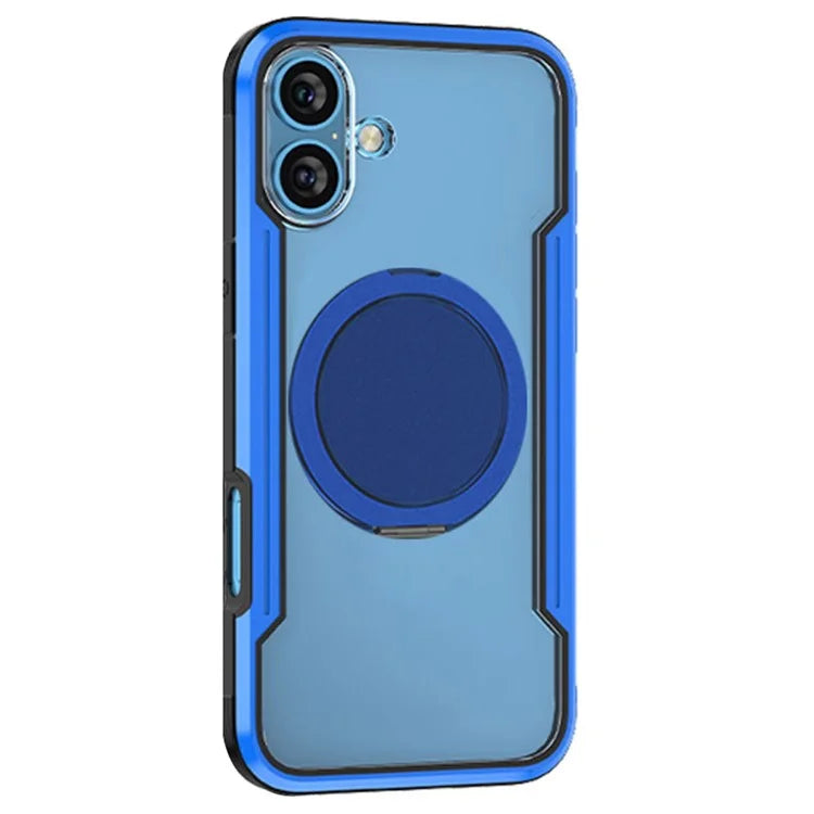 Thunder 1 Series For iPhone 16 Case Rotating Magnetic Kickstand PC+TPU Phone Cover