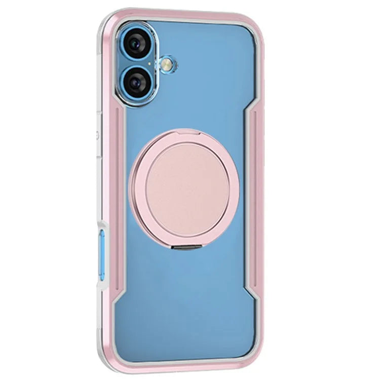 Thunder 1 Series For iPhone 16 Case Rotating Magnetic Kickstand PC+TPU Phone Cover