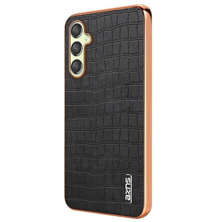 AZNS For Samsung Galaxy A16 5G Case Electroplating Crocodile Texture PU+TPU Phone Cover