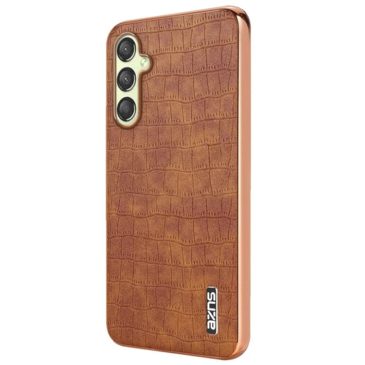 AZNS For Samsung Galaxy A16 5G Case Electroplating Crocodile Texture PU+TPU Phone Cover