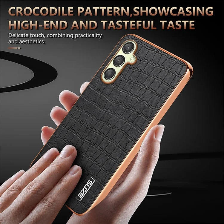 AZNS For Samsung Galaxy A16 5G Case Electroplating Crocodile Texture PU+TPU Phone Cover
