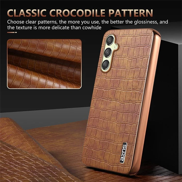 AZNS For Samsung Galaxy A16 5G Case Electroplating Crocodile Texture PU+TPU Phone Cover