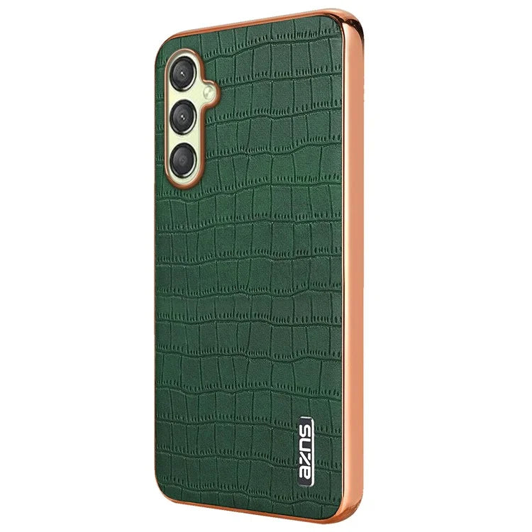 AZNS For Samsung Galaxy A16 5G Case Electroplating Crocodile Texture PU+TPU Phone Cover