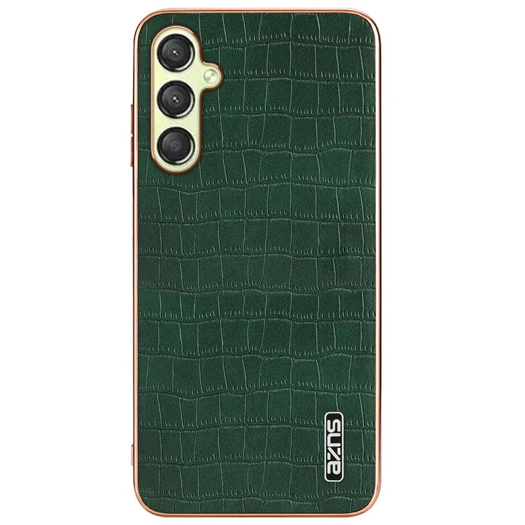 AZNS For Samsung Galaxy A16 5G Case Electroplating Crocodile Texture PU+TPU Phone Cover