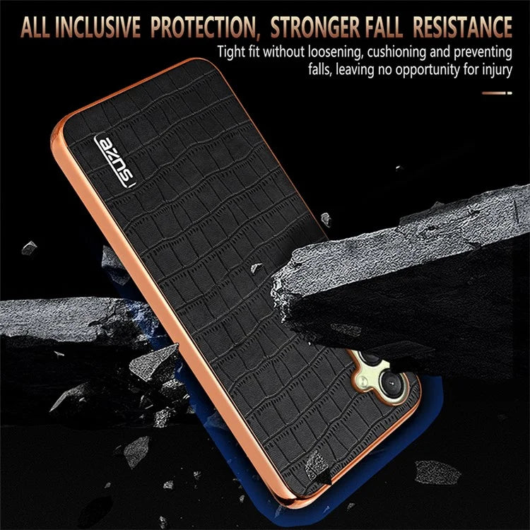 AZNS For Samsung Galaxy A16 5G Case Electroplating Crocodile Texture PU+TPU Phone Cover