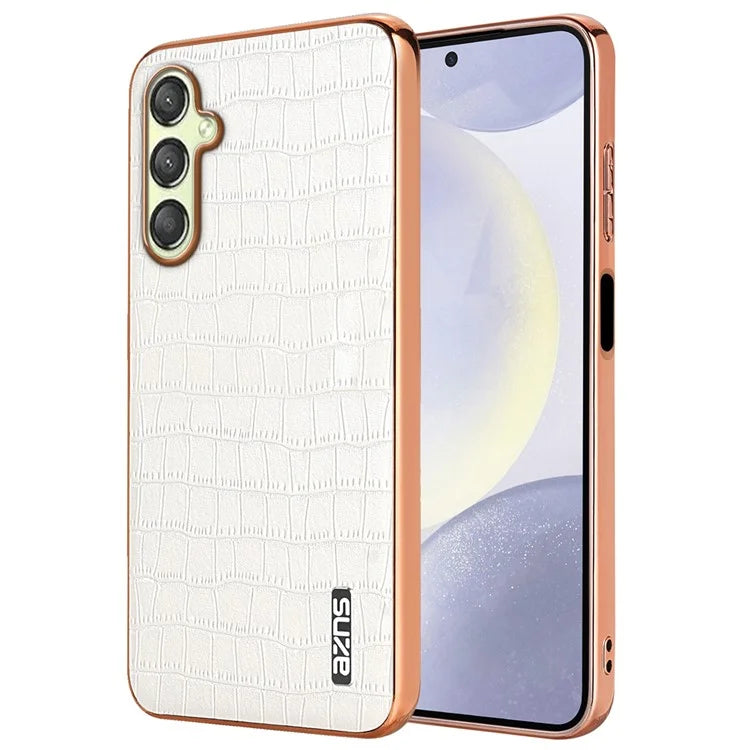 AZNS For Samsung Galaxy A16 5G Case Electroplating Crocodile Texture PU+TPU Phone Cover