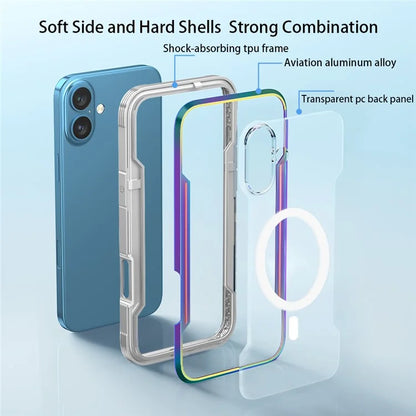 Thunder 1 Series For iPhone 16 Case Compatible with MagSafe PC+TPU Clear Back Cover